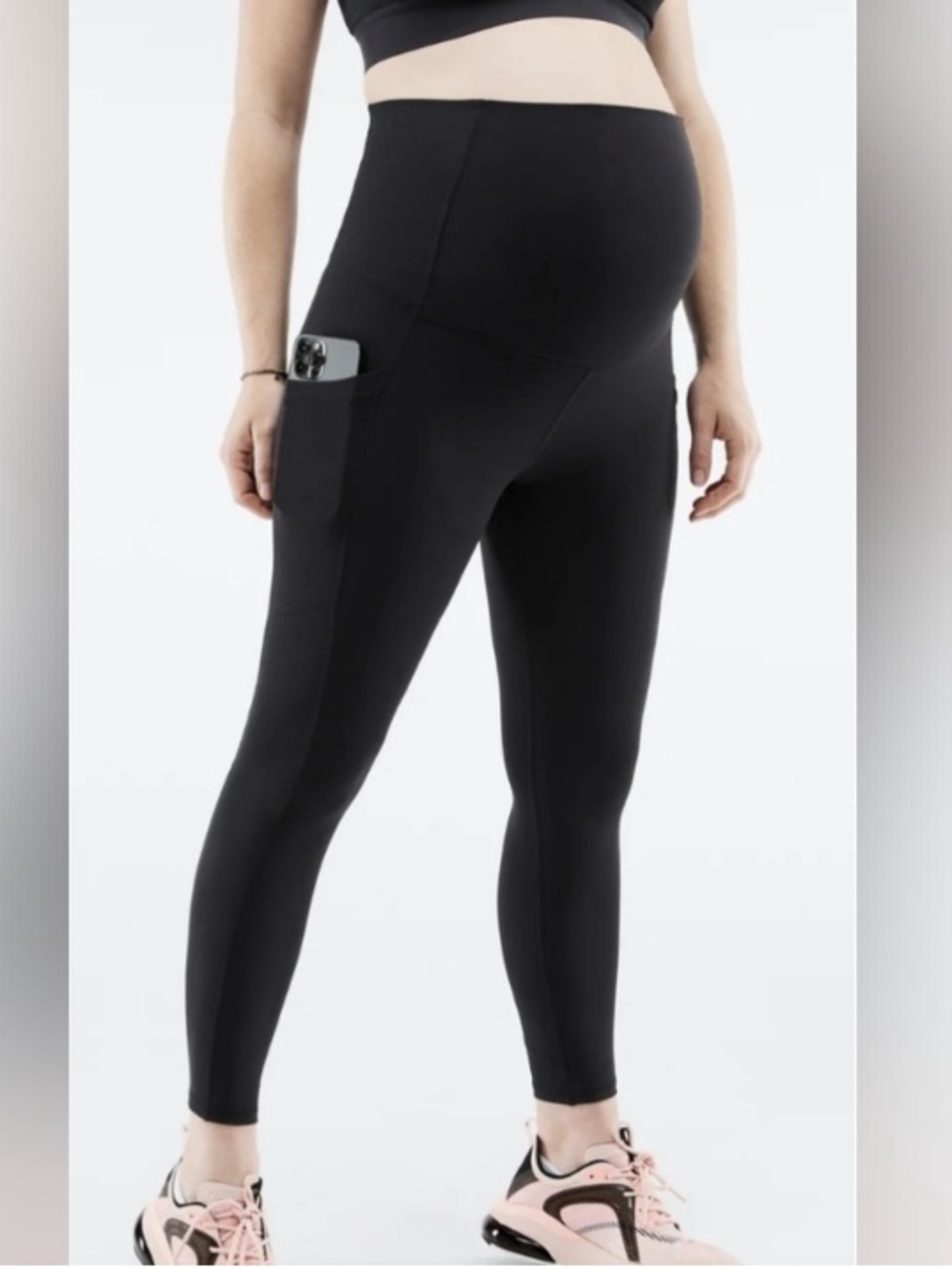 Fabletics Black Pureluxe Maternity Leggings Size L